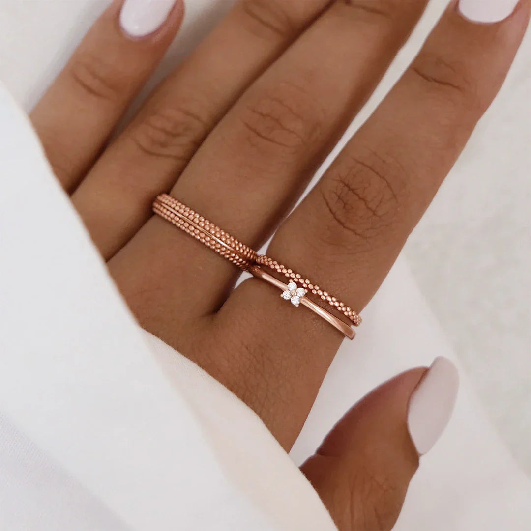Round Dotted Thick Wedding Band 8