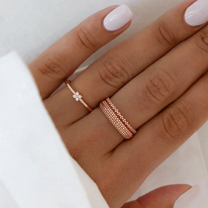 Round Dotted Thick Wedding Band 5
