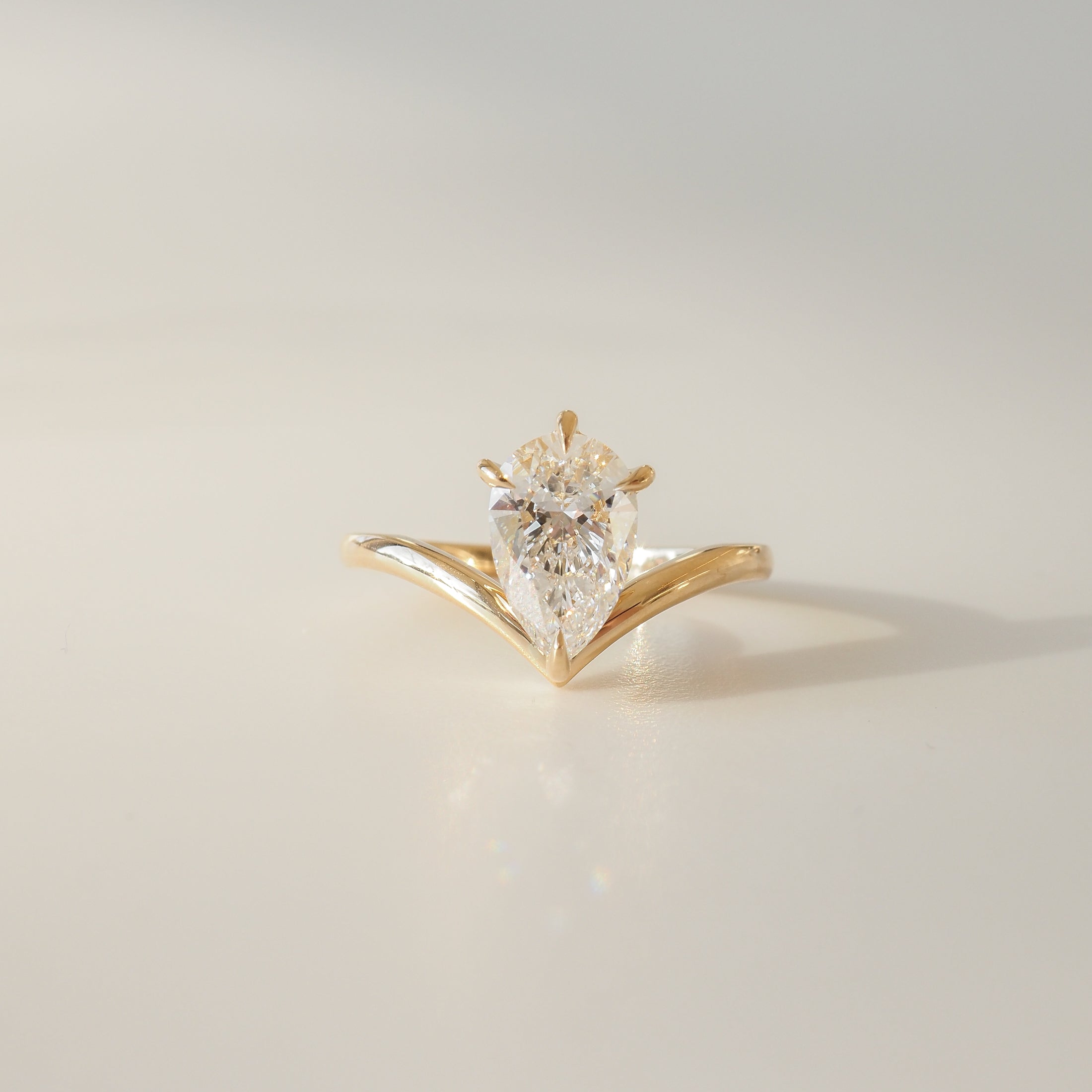 1.3CT Pear-Cut Lab Grown Diamond Solitaire Engagement Ring