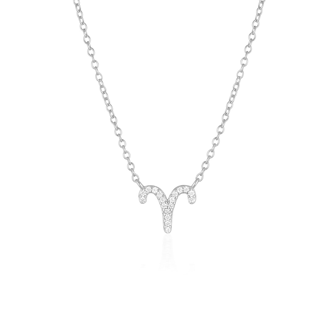 Radiant 0.20 Carat Round Lab-Grown Diamond Aries Charm Necklace