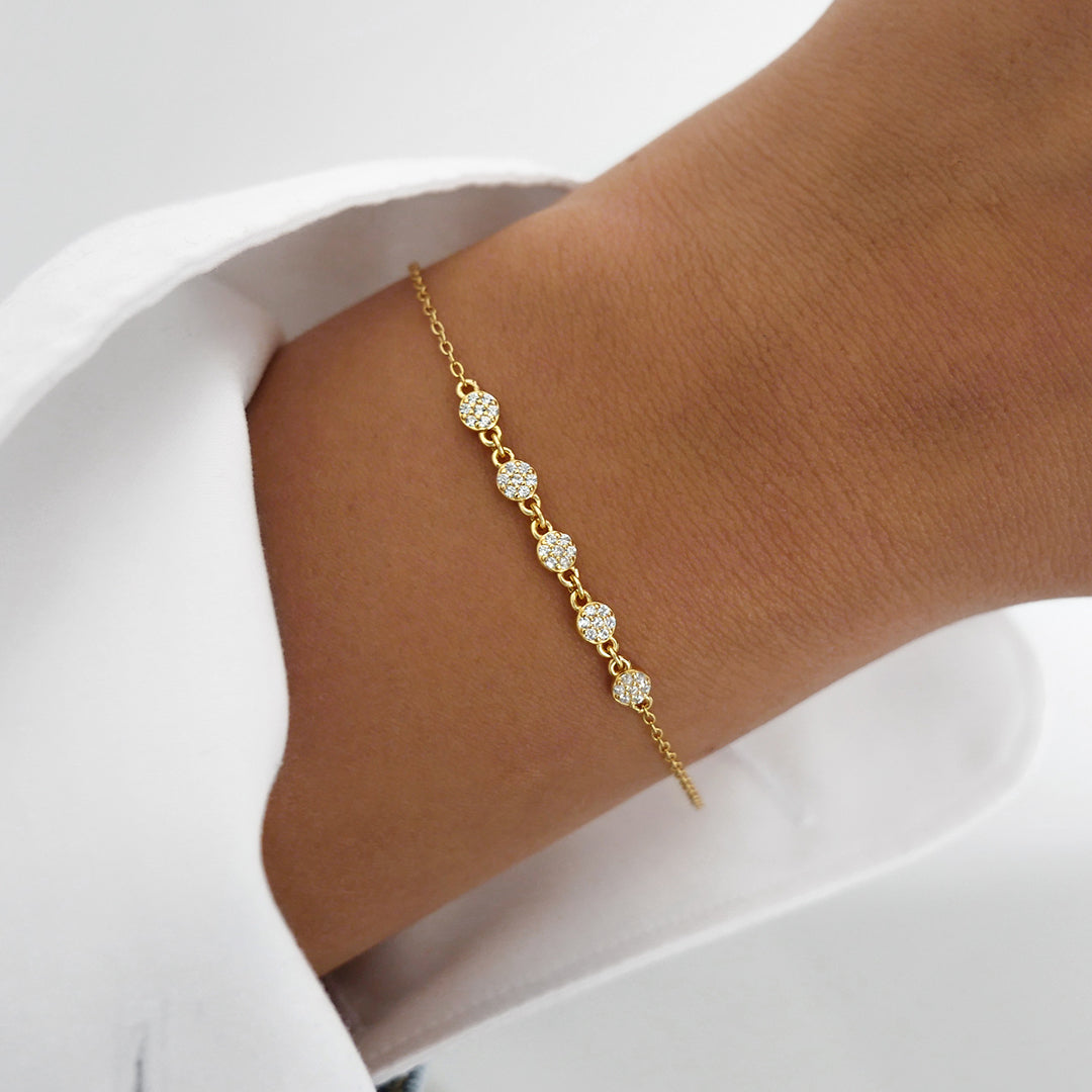 Elegant 0.2 TCW Round Lab-Grown Diamond Multi-Stone Gold Bracelet 2