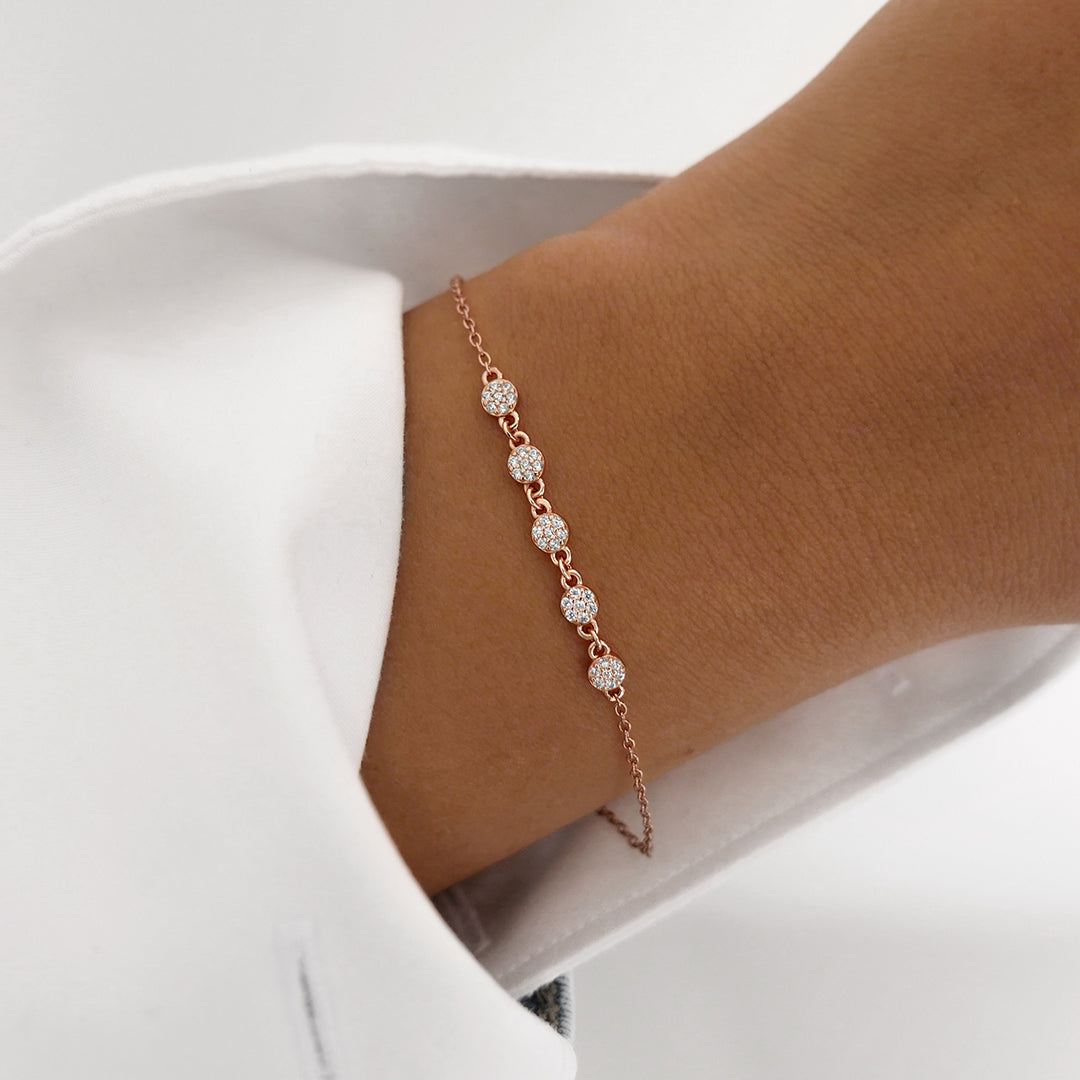 Elegant 0.2 TCW Round Lab-Grown Diamond Multi-Stone Gold Bracelet 8