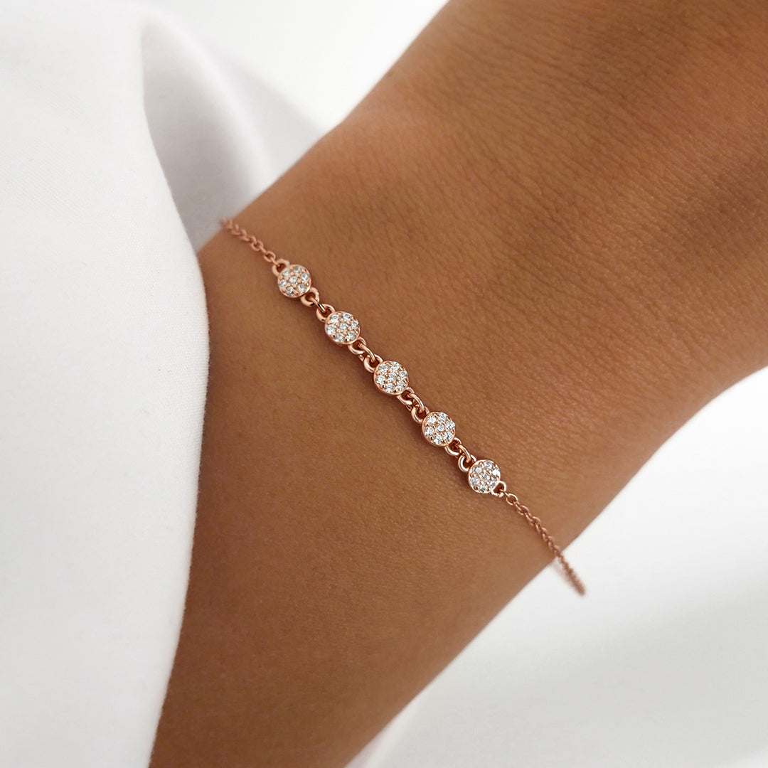 Elegant 0.2 TCW Round Lab-Grown Diamond Multi-Stone Gold Bracelet 6