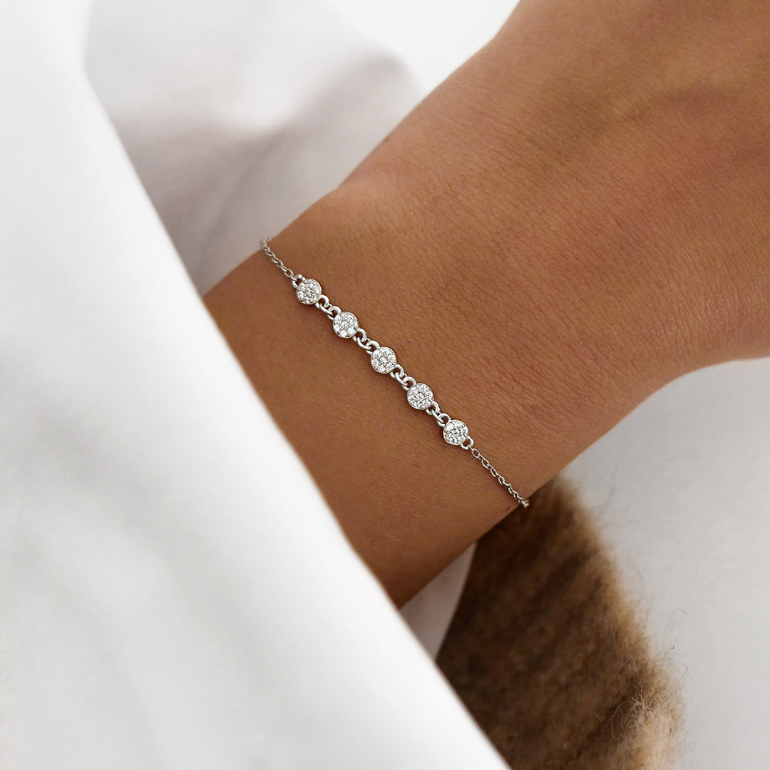 Elegant 0.2 TCW Round Lab-Grown Diamond Multi-Stone Gold Bracelet