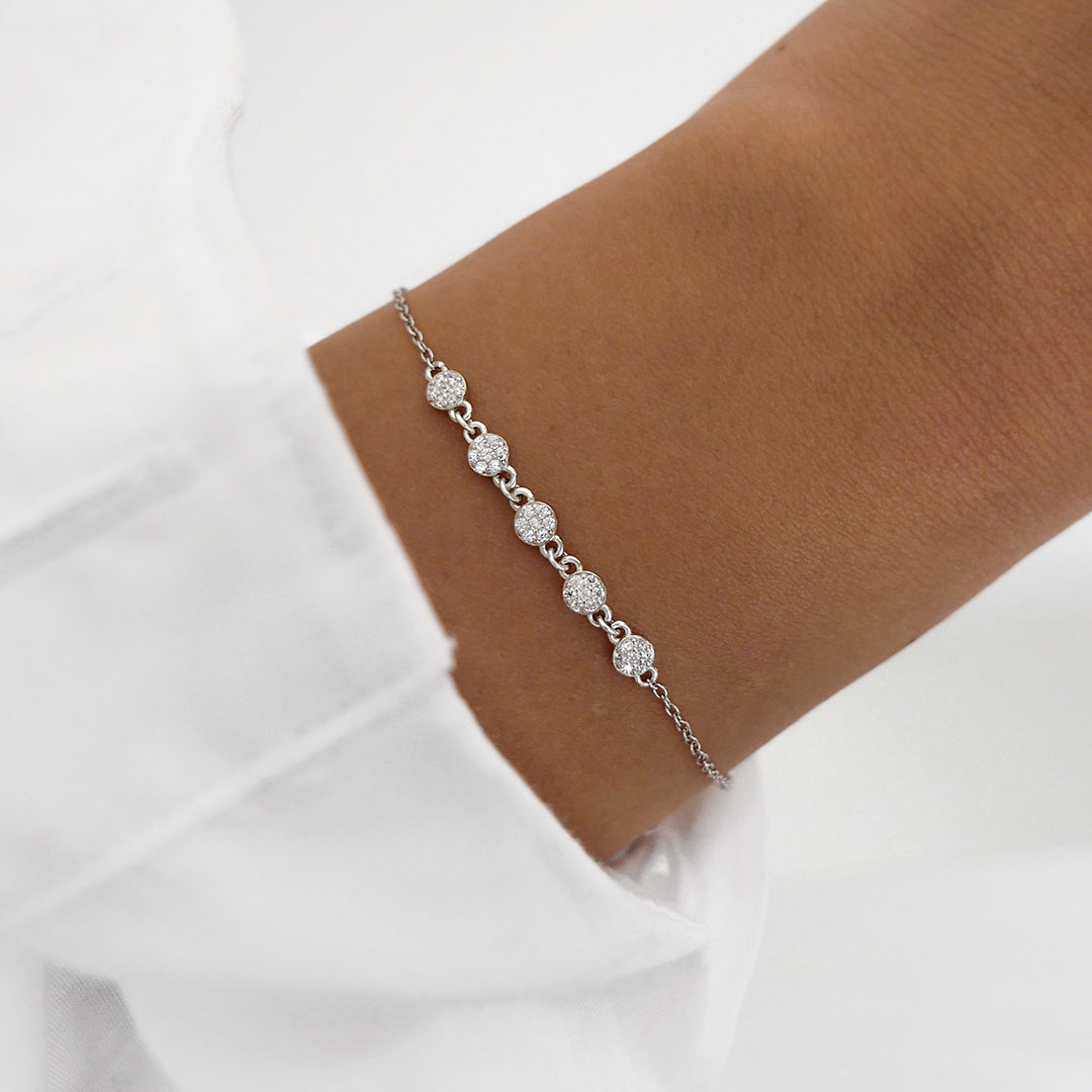 Elegant 0.2 TCW Round Lab-Grown Diamond Multi-Stone Gold Bracelet 9
