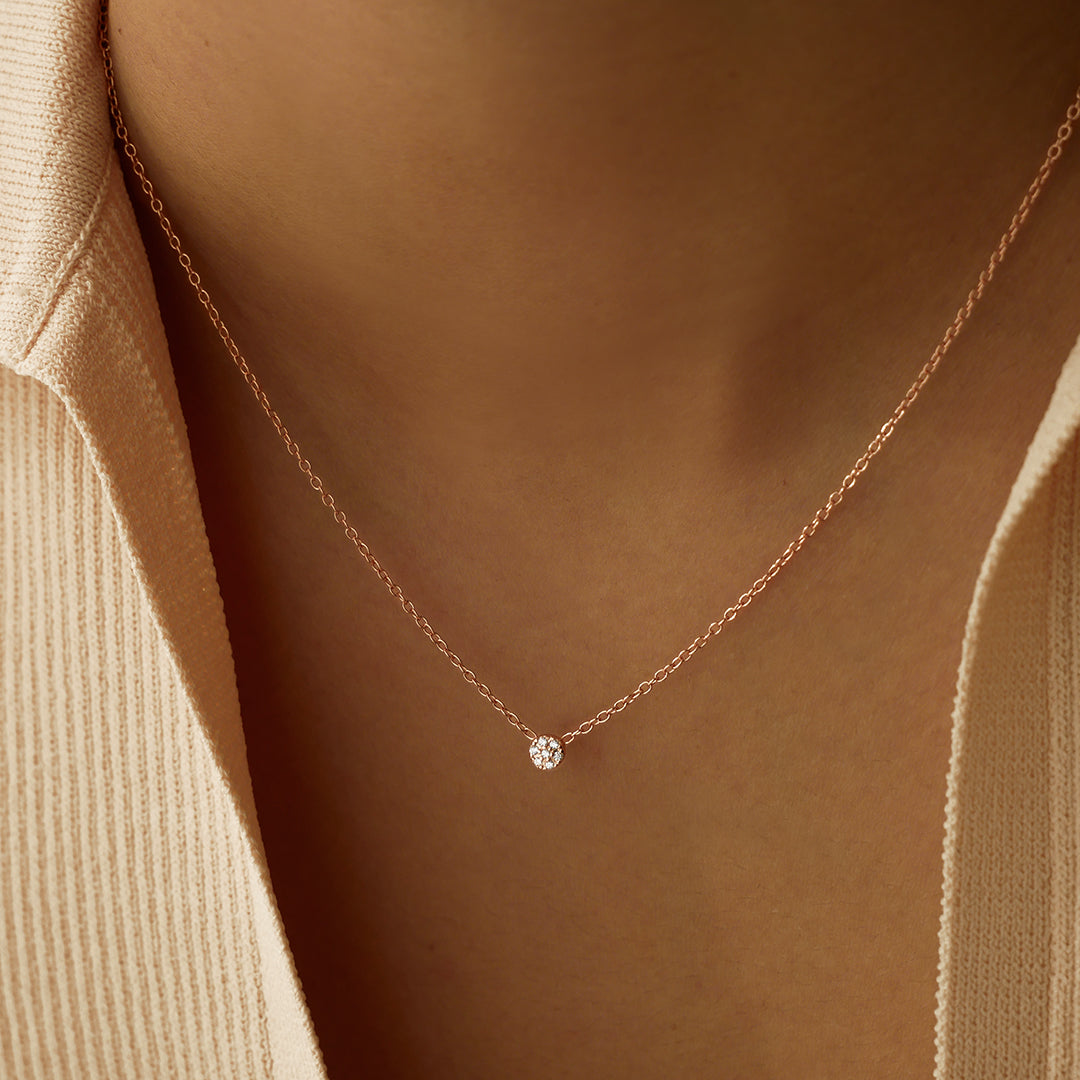 Elegant 0.2TCW Round Lab-Grown Diamond Pendant Necklace