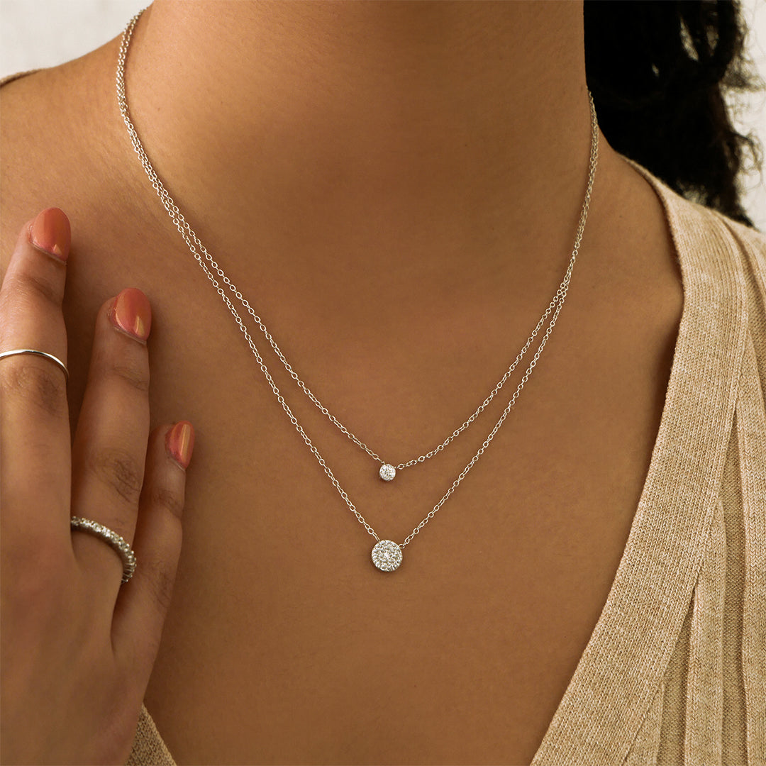 Elegant 0.3TCW Round Lab-Grown Diamond Pave Necklace 5