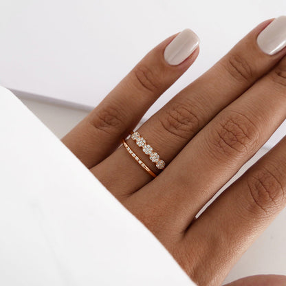 Elegant 0.10 TCW Round Lab-Grown Diamond Cluster Wedding Band 9