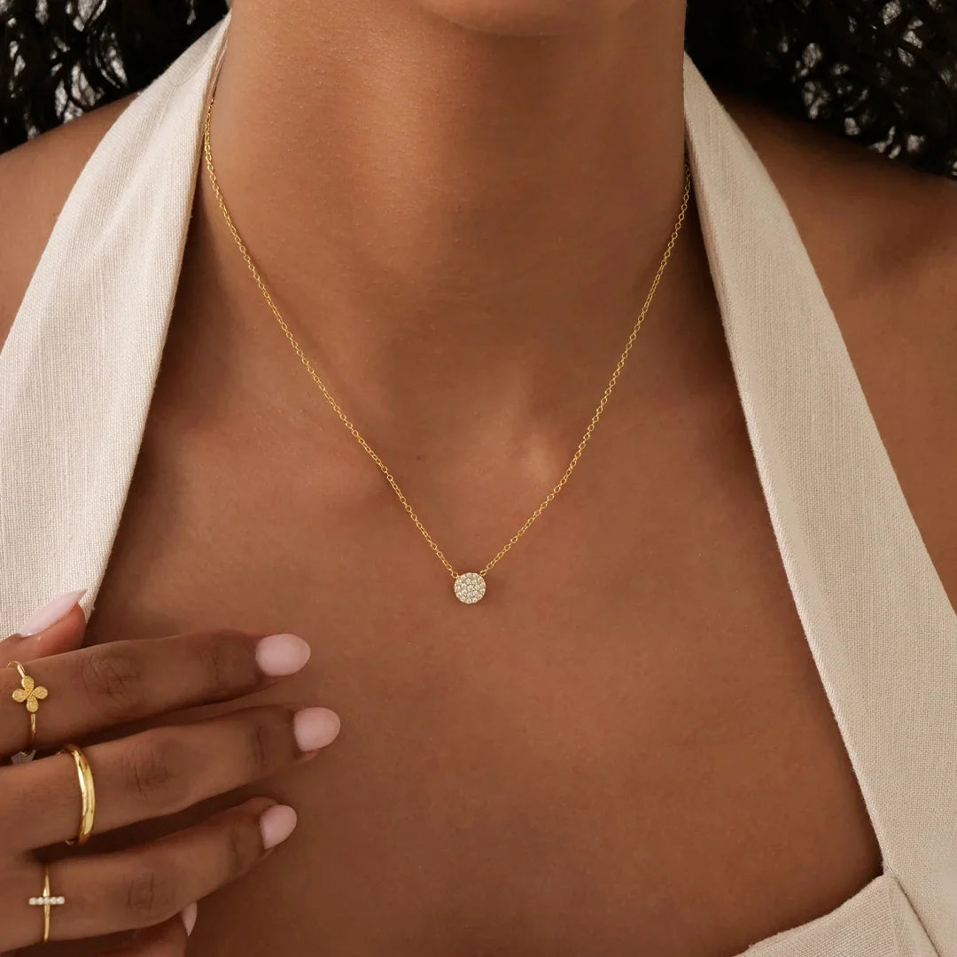 Elegant 0.3TCW Round Lab-Grown Diamond Pave Necklace 9