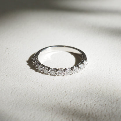 0.50 TCW Round Lab Grown Diamond Half Eternity Wedding Band 1