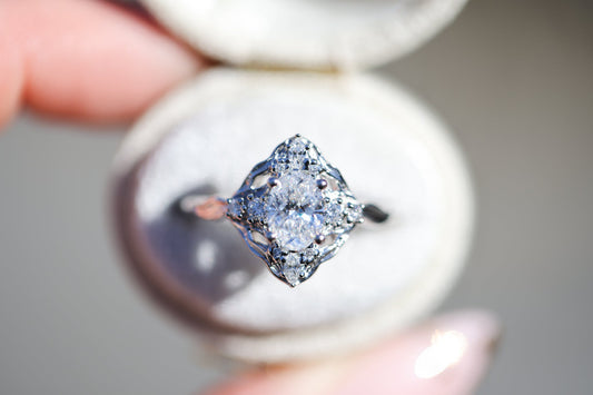 Solitaire Cathedral- 1.8 CT Cushion Lab Grown Diamond Wedding Band