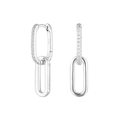 0.40 TCW Round Lab Grown Diamond Bar Double Hoop Earrings 1