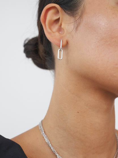 0.40 TCW Round Lab Grown Diamond Bar Double Hoop Earrings 2