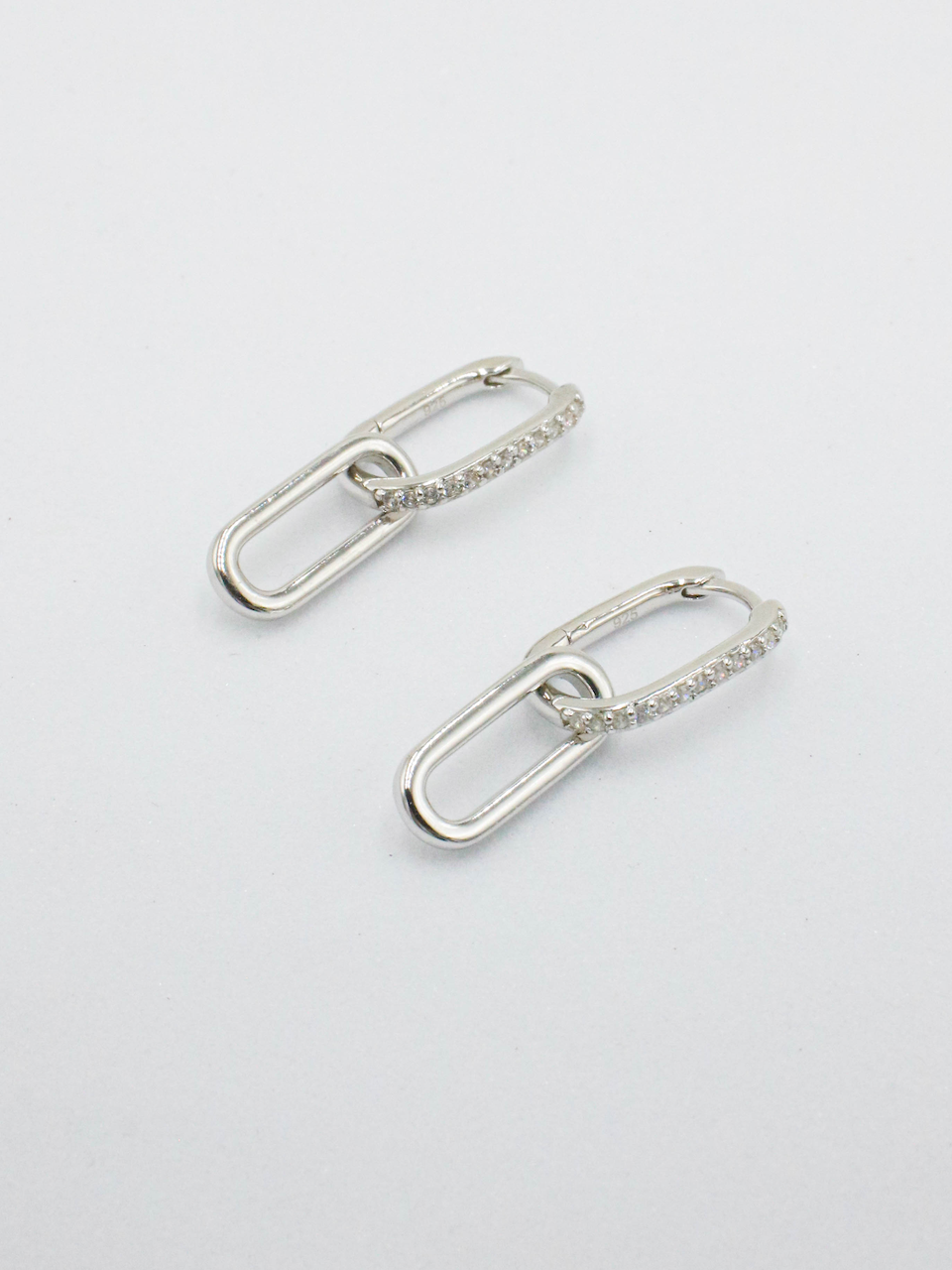 0.40 TCW Round Lab Grown Diamond Bar Double Hoop Earrings 4
