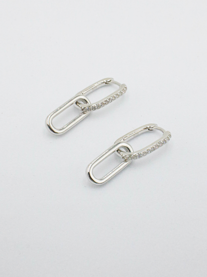 0.40 TCW Round Lab Grown Diamond Bar Double Hoop Earrings 4