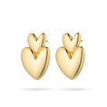 Load image into Gallery viewer, Elegant Gold Double Heart Hoop Earrings
