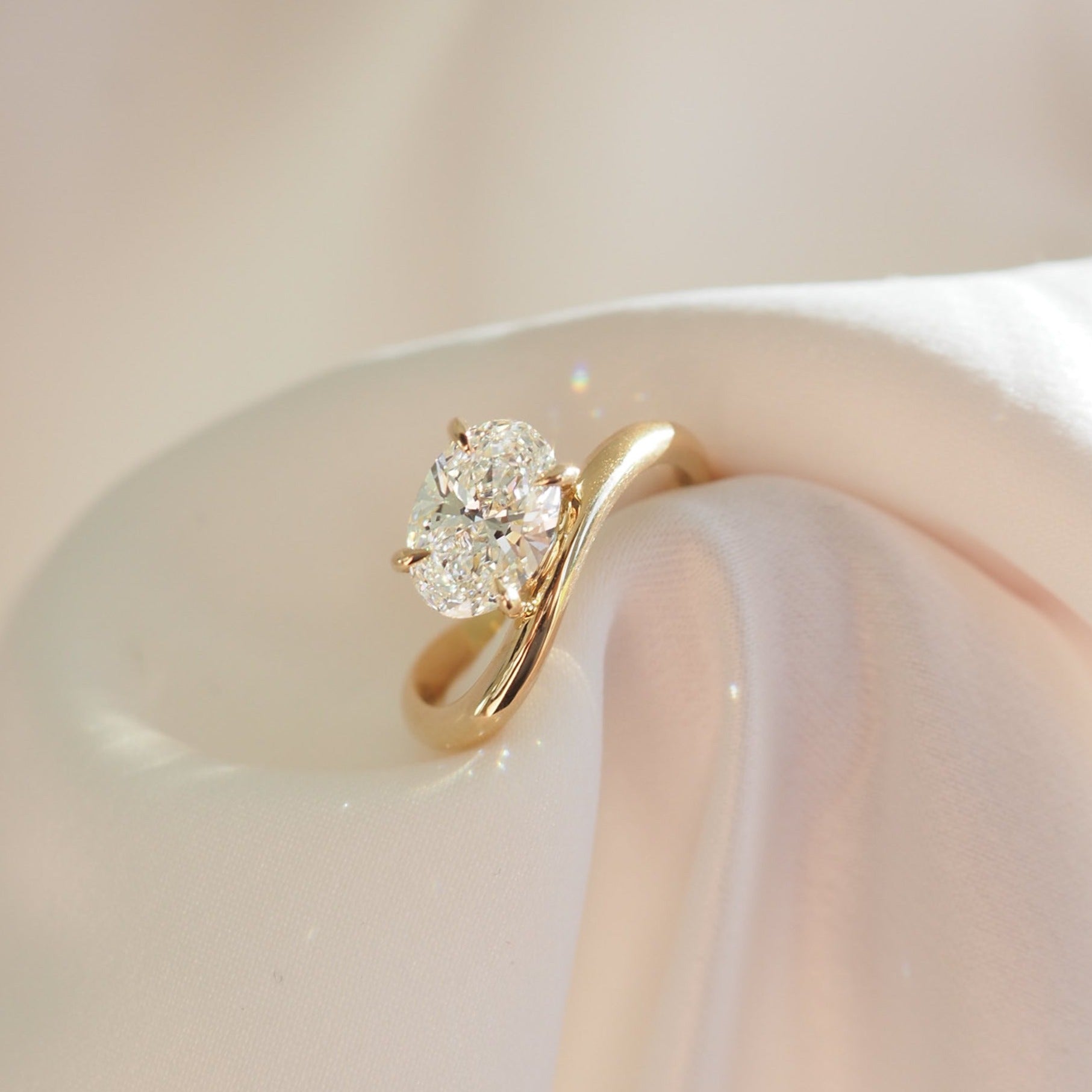 1.27 CT Oval Lab Grown Diamond Solitaire Engagement Ring 1