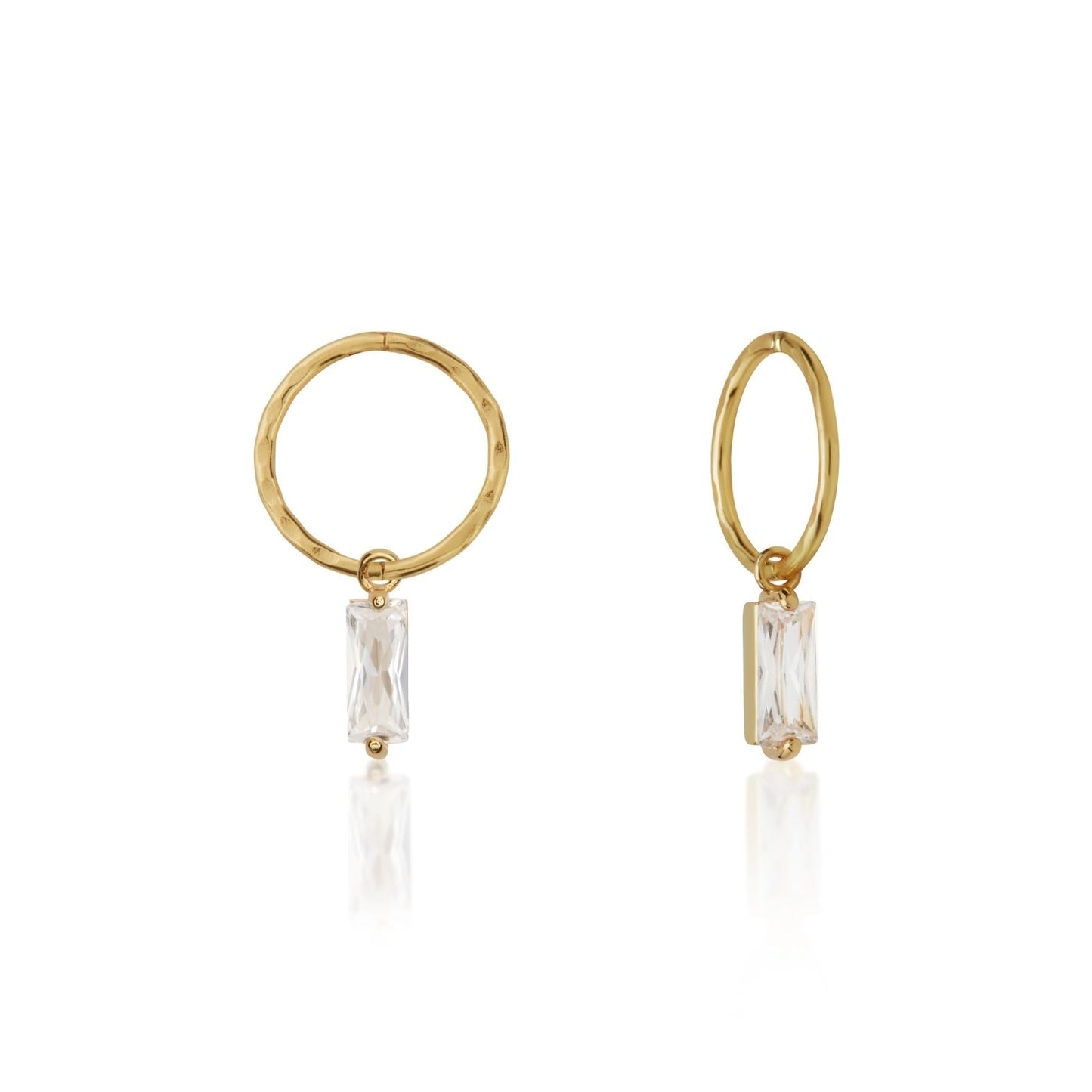 Radiant 0.02 TCW Lab-Grown Diamond Hoop Earrings 1