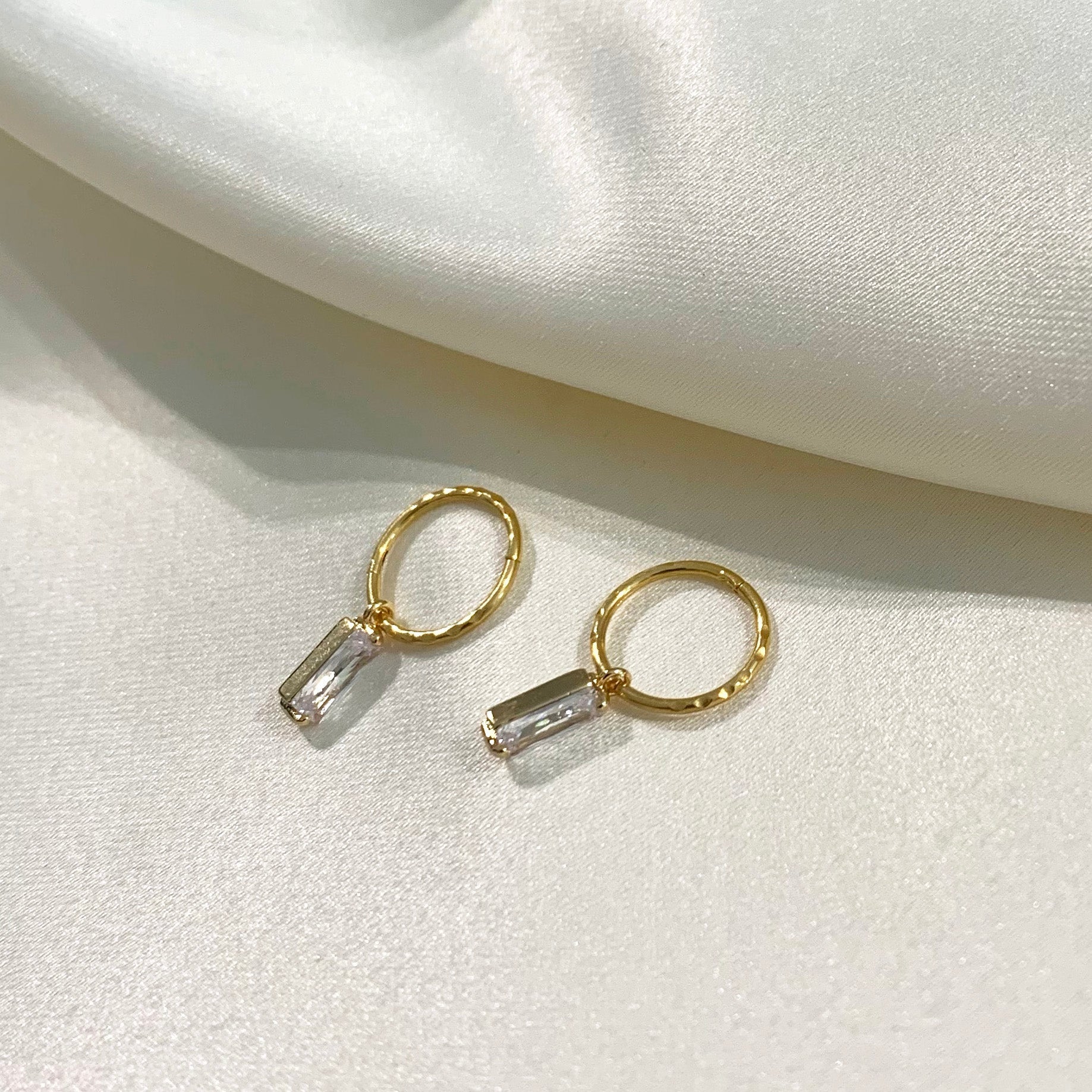 Radiant 0.02 TCW Lab-Grown Diamond Hoop Earrings