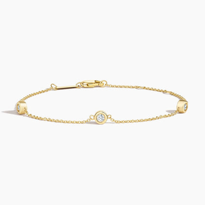 Floating Bezel- 0.17 CT Round Moissanite Bracelet