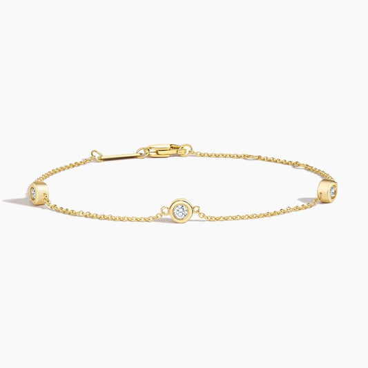 Floating Bezel- 0.17 CT Round Moissanite Bracelet