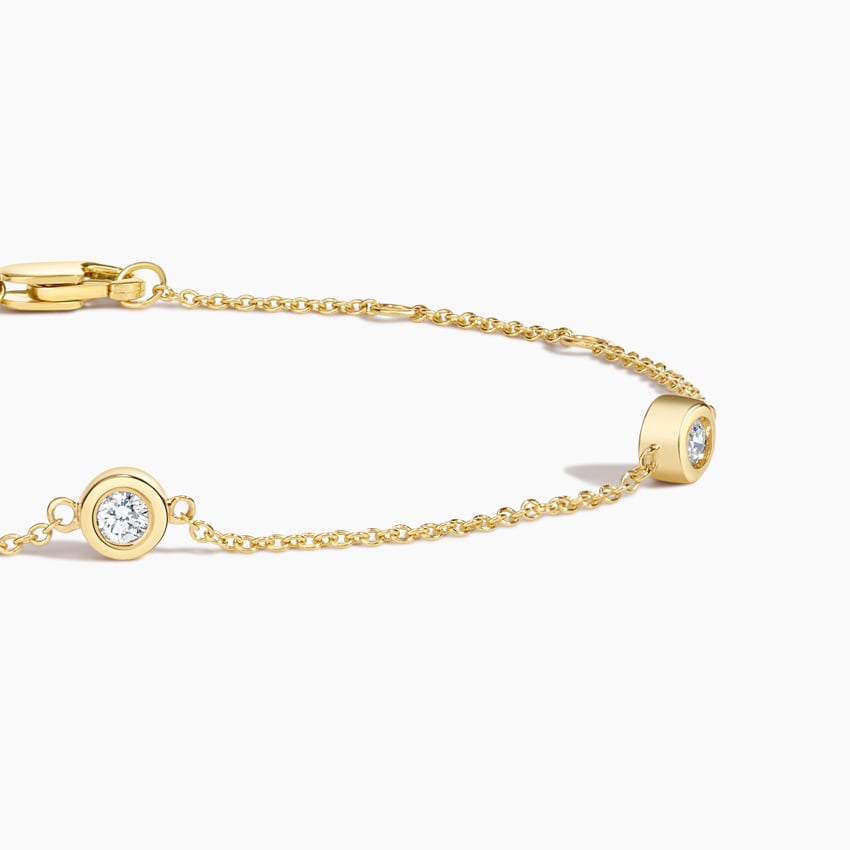 Floating Bezel- 0.17 CT Round Moissanite Bracelet