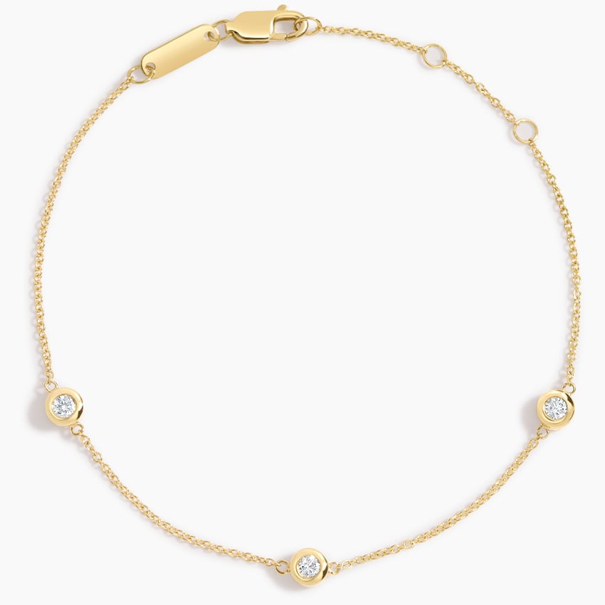 Floating Bezel- 0.17 CT Round Moissanite Bracelet