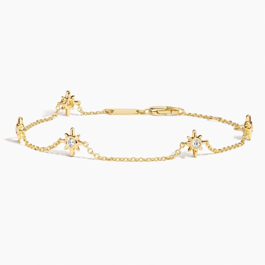 Star Bezel- 0.14 CT Round Moissanite Bracelet