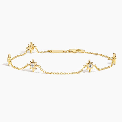 Star Bezel- 0.14 CT Round Moissanite Bracelet