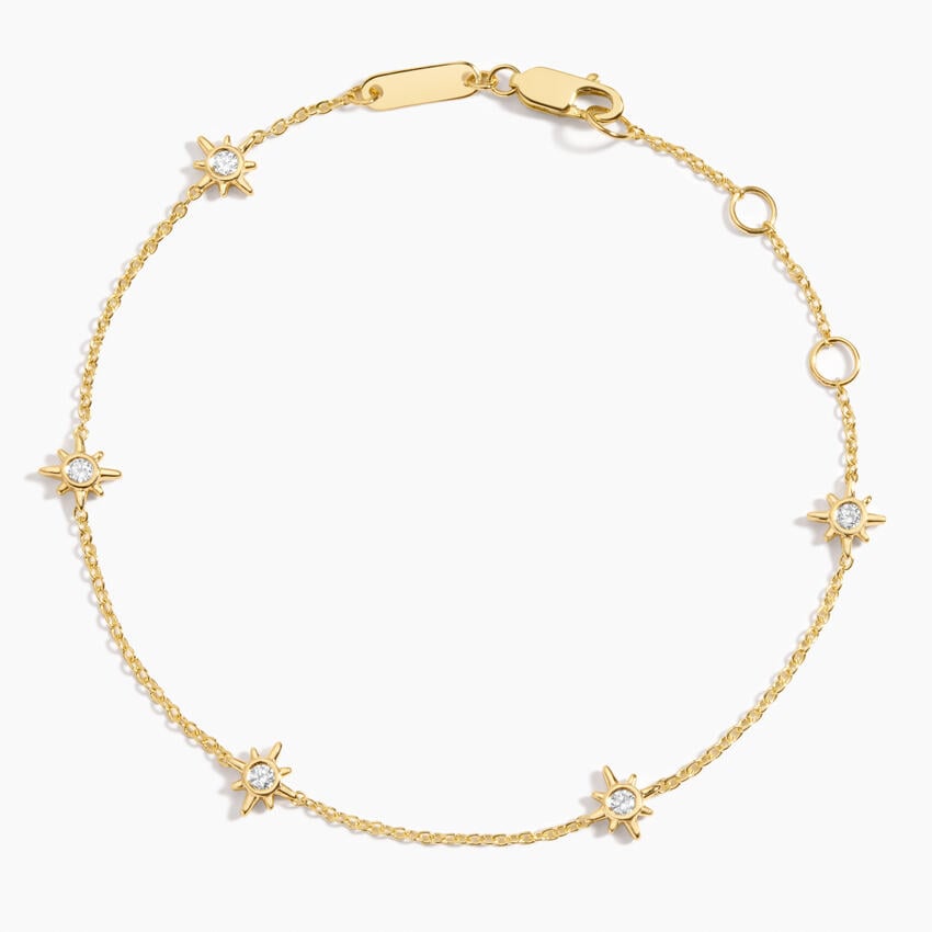 Star Bezel- 0.14 CT Round Moissanite Bracelet