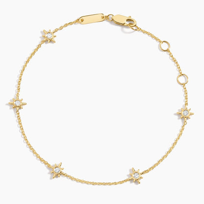 Star Bezel- 0.14 CT Round Moissanite Bracelet