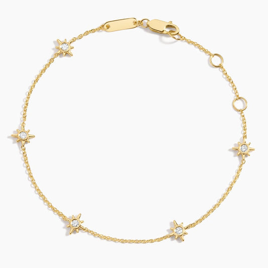 Star Bezel- 0.14 CT Round Moissanite Bracelet