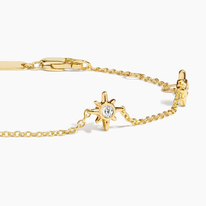 Star Bezel- 0.14 CT Round Moissanite Bracelet