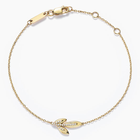 Leaves Petal- 0.05 CT Round Moissanite Bracelet