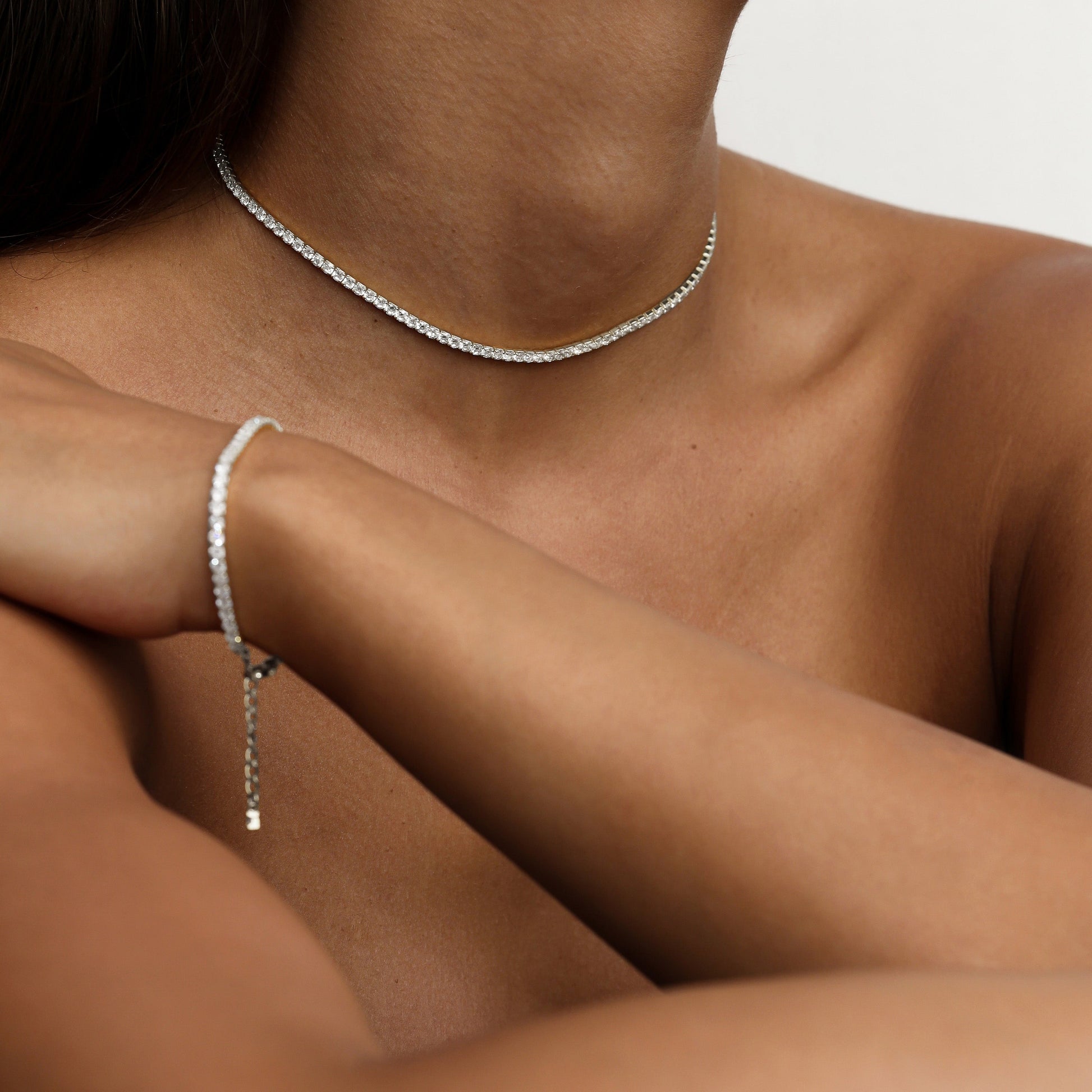 Eternal Elegance: 1 TCW Lab-Grown Round Diamond Tennis Necklace 8