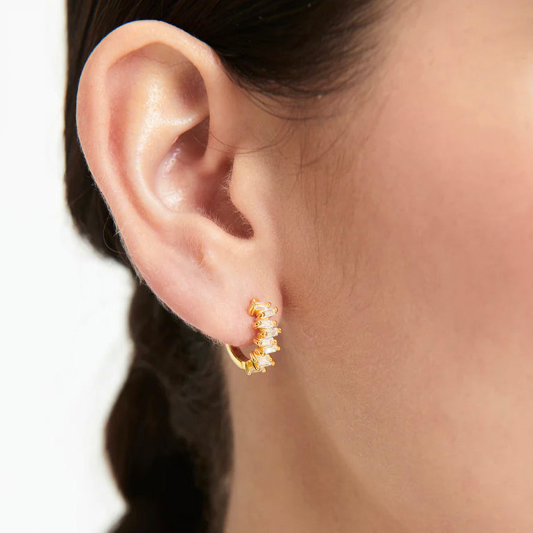 0.45 TCW Baguette Lab-Grown Diamond Gold Hoop Earrings 12
