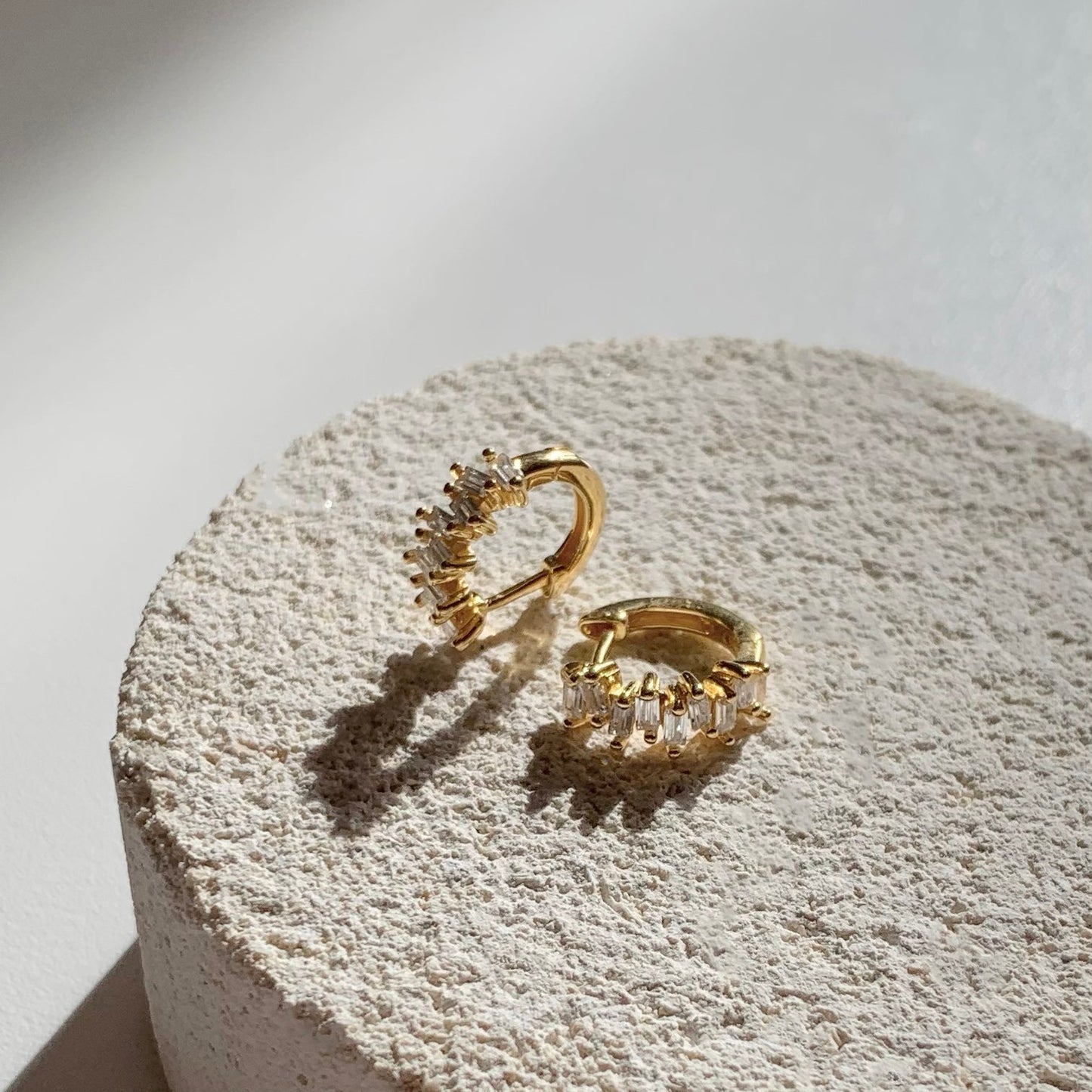 0.45 TCW Baguette Lab-Grown Diamond Gold Hoop Earrings 9