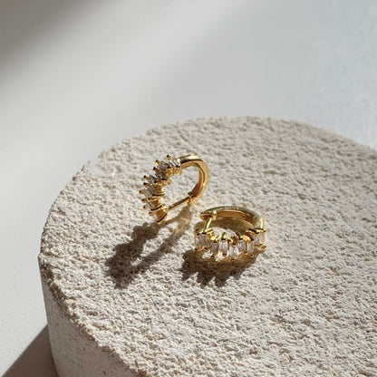 0.45 TCW Baguette Lab-Grown Diamond Gold Hoop Earrings 9