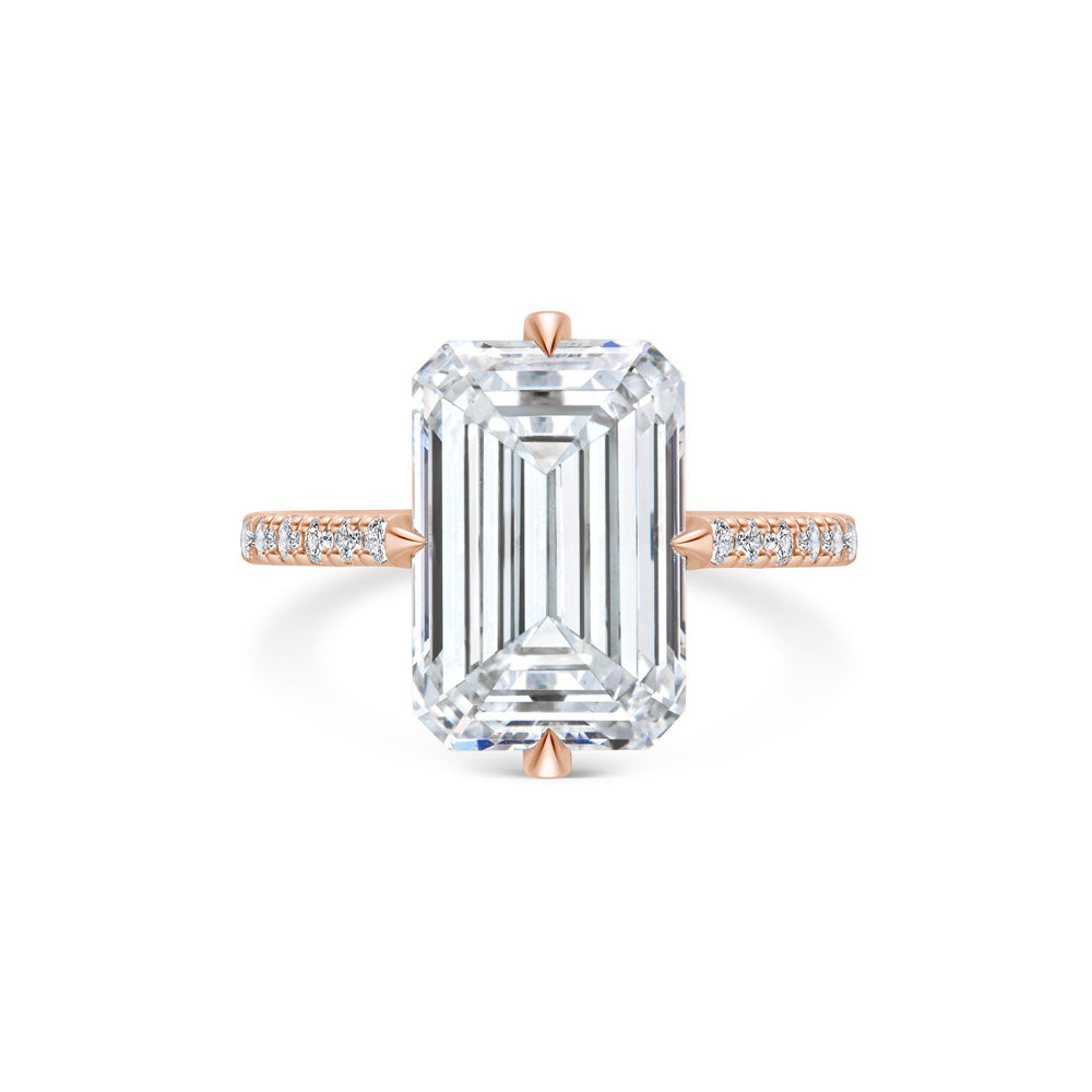 5 CT Emerald Lab-Created Diamond Pave Engagement Ring 4