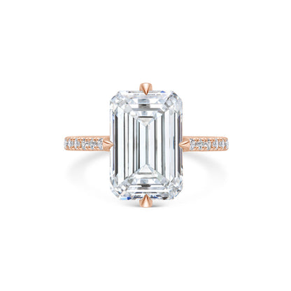 5 CT Emerald Lab-Created Diamond Pave Engagement Ring 4