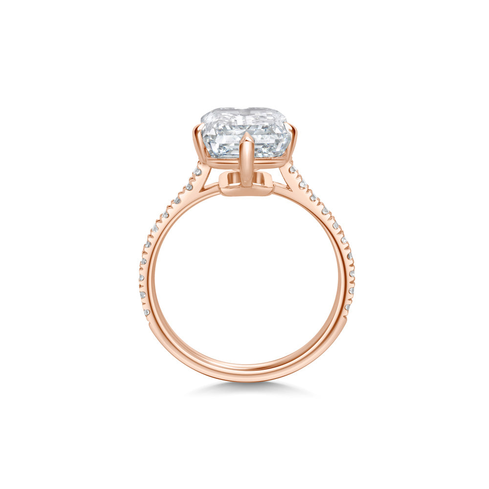 5 CT Emerald Lab-Created Diamond Pave Engagement Ring 6