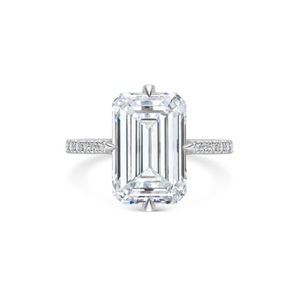 5 CT Emerald Lab-Created Diamond Pave Engagement Ring 7
