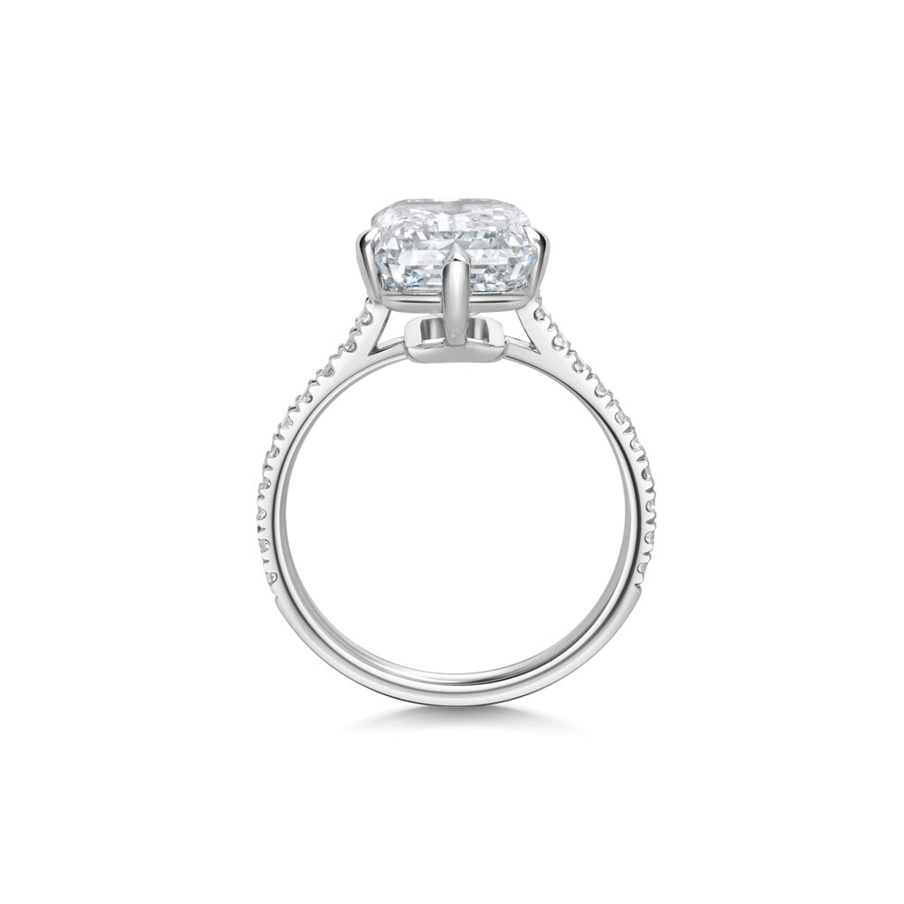 5 CT Emerald Lab-Created Diamond Pave Engagement Ring 9