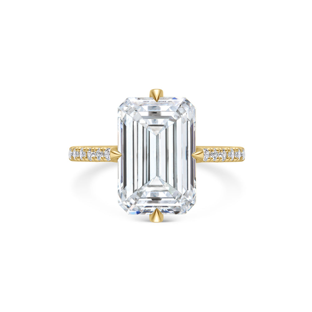 5 CT Emerald Lab-Created Diamond Pave Engagement Ring 1