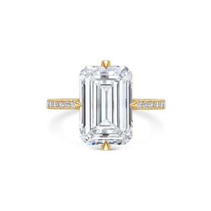 5 CT Emerald Lab-Created Diamond Pave Engagement Ring 1