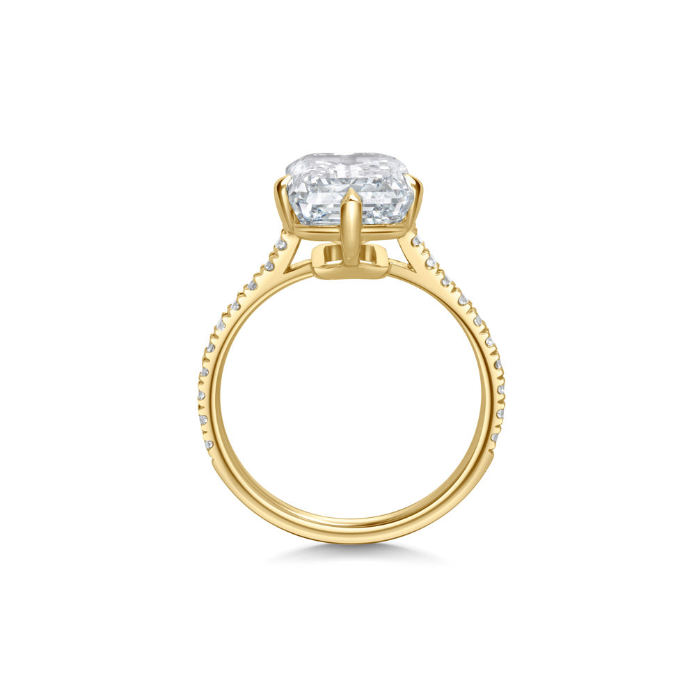 5 CT Emerald Lab-Created Diamond Pave Engagement Ring 3