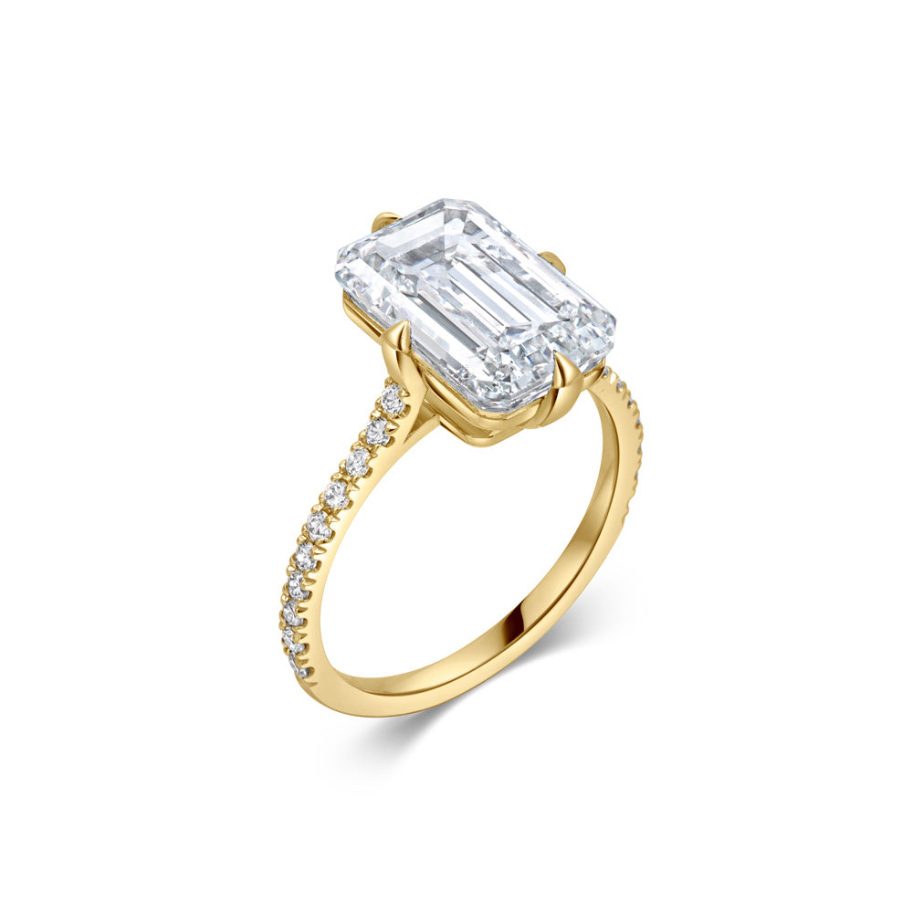 5 CT Emerald Lab-Created Diamond Pave Engagement Ring 2