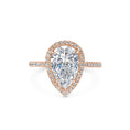 Load image into Gallery viewer, 2 ct Pear F- VS1 Diamond Halo & Pave Moissanite Engagement Ring
