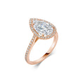 Load image into Gallery viewer, 2 ct Pear F- VS1 Diamond Halo & Pave Moissanite Engagement Ring
