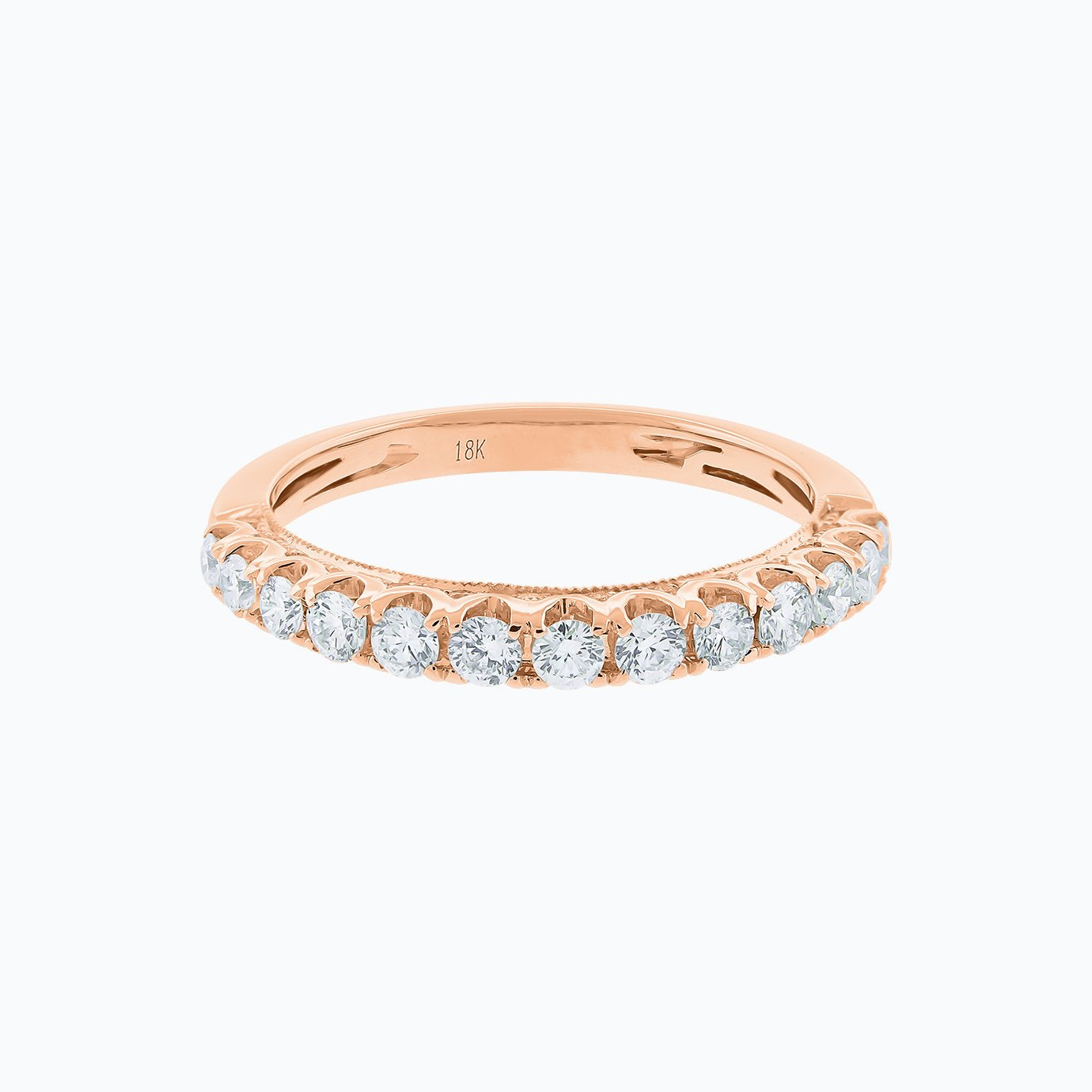 18K Gold 0.30 TCW Round Lab-Grown Diamond Half Eternity Band